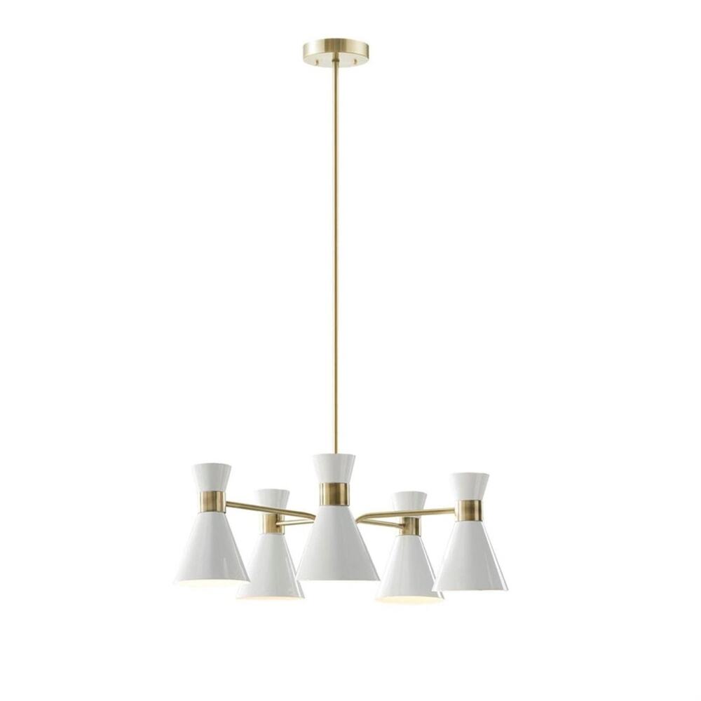 INK+IVY Ezra Chandelier with Antique Brass and White Finish II150-0118